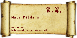 Watz Milán névjegykártya