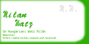 milan watz business card
